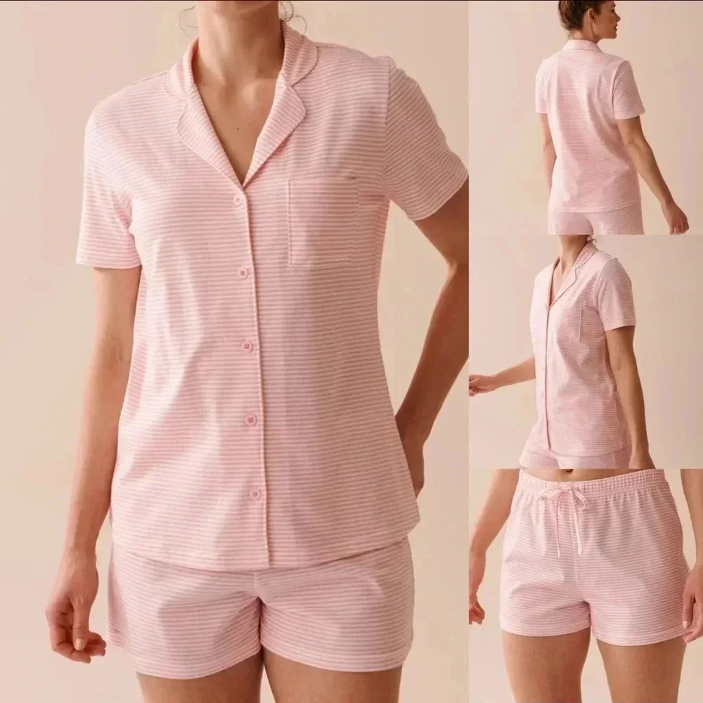 La Vie en Rose Pink Striped Pajama Set - Sizes XS